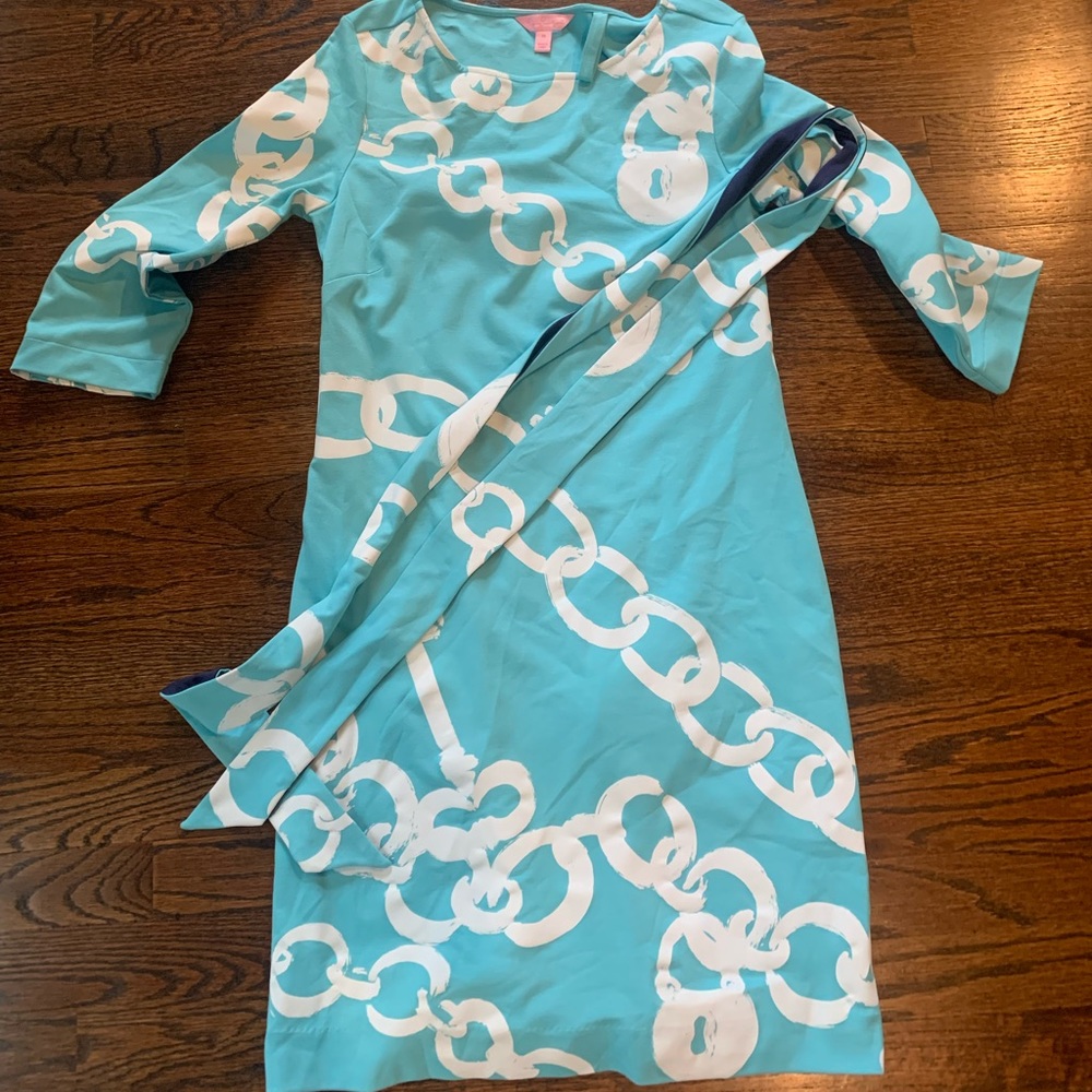 Lilly Pulitzer Medium dress - light blue with white detail, great condition